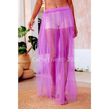 Carica l&#39;immagine nel visualizzatore di Gallery, Wholesale: Stasia Lavender: Mesh Tulle CoverUp Maxi Skirt 2PK
