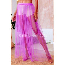 Charger l&#39;image dans la galerie, Wholesale: Stasia Lavender: Mesh Tulle CoverUp Maxi Skirt 2PK

