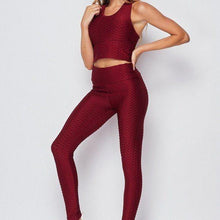 Load image into Gallery viewer, Wholesale 2 Pack: Callie Scrunch Booty Plus: 2X Crop Racerback Top High Waist Buttlifting Leggings
