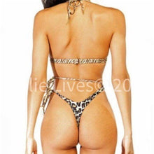 Cargar imagen en el visor de la galería, Xena Wild Zebra: White Leopard Animal Print Strappy Thong Bikini
