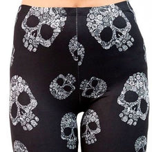 Load image into Gallery viewer, MIZ Floral Skull Dia Los Muertos 3D Graphic Illusion Leggings One Size
