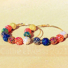 Load image into Gallery viewer, Wholesale: 4 Pack: Callie Candy Ball: Shimmering Charm Hoop Earring
